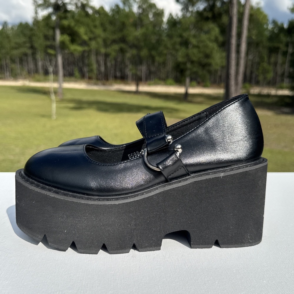 Black Platform Mary Jane Shoes